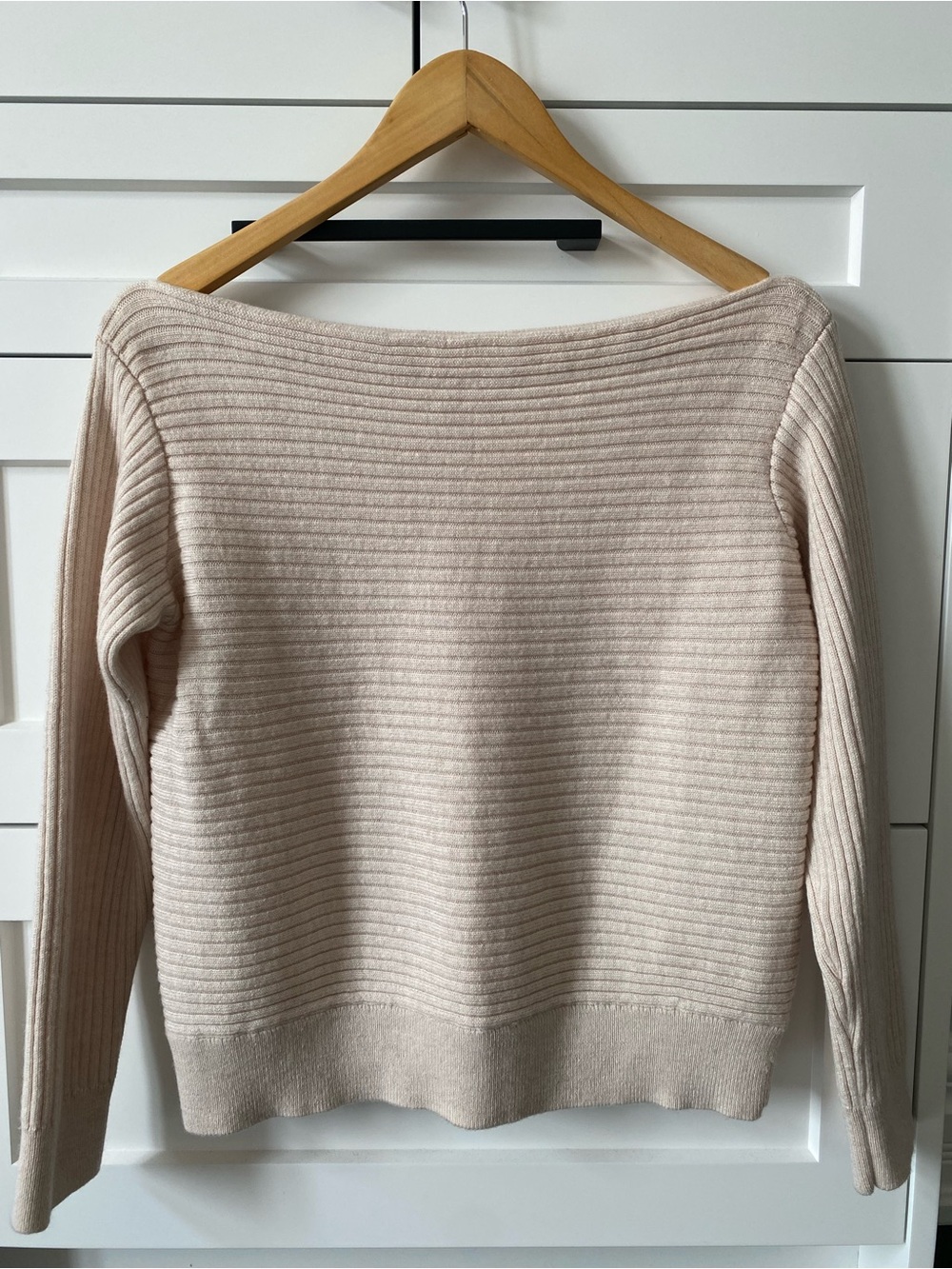 Babaton Knit Boat Neck Sweater in Light Beige